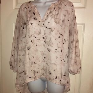 Cynthia Rowley Baby Pink Floral Blouse (M)